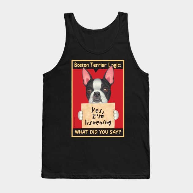 Boston Terrier Logic Tank Top by Danny Gordon Art